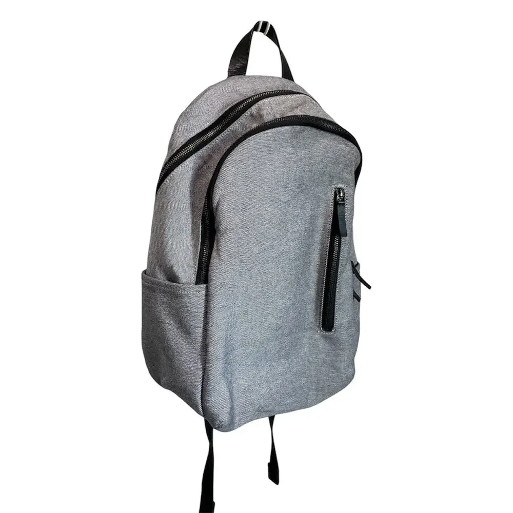 Everlane Modern Commuter Backpack Gray Canvas Leather Laptop Travel Work